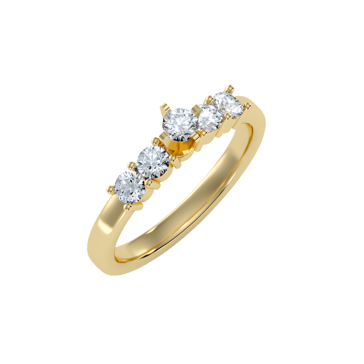 Solitaire ring with accent stones .59 ct