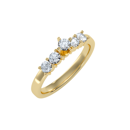 Solitaire ring with accent stones .59 ct