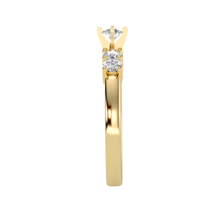 Solitaire ring with accent stones .59 ct