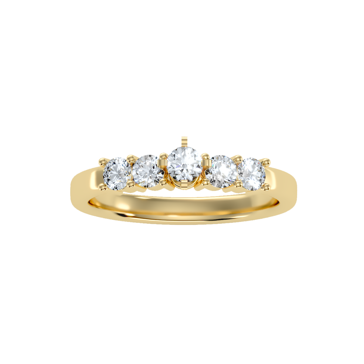 Solitaire ring with accent stones .59 ct