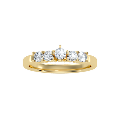Solitaire ring with accent stones .59 ct