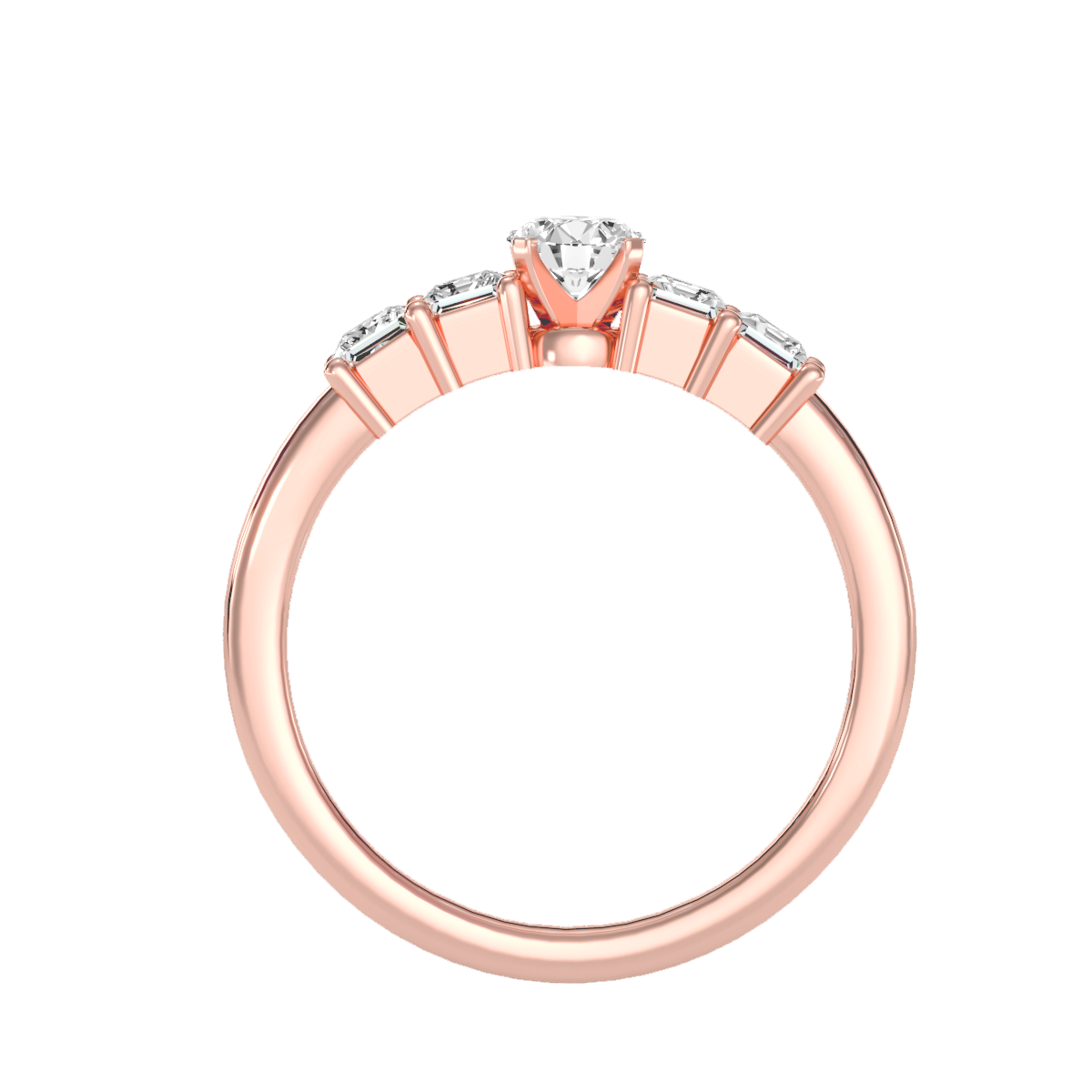 Solitaire ring with accent stones .83 ct