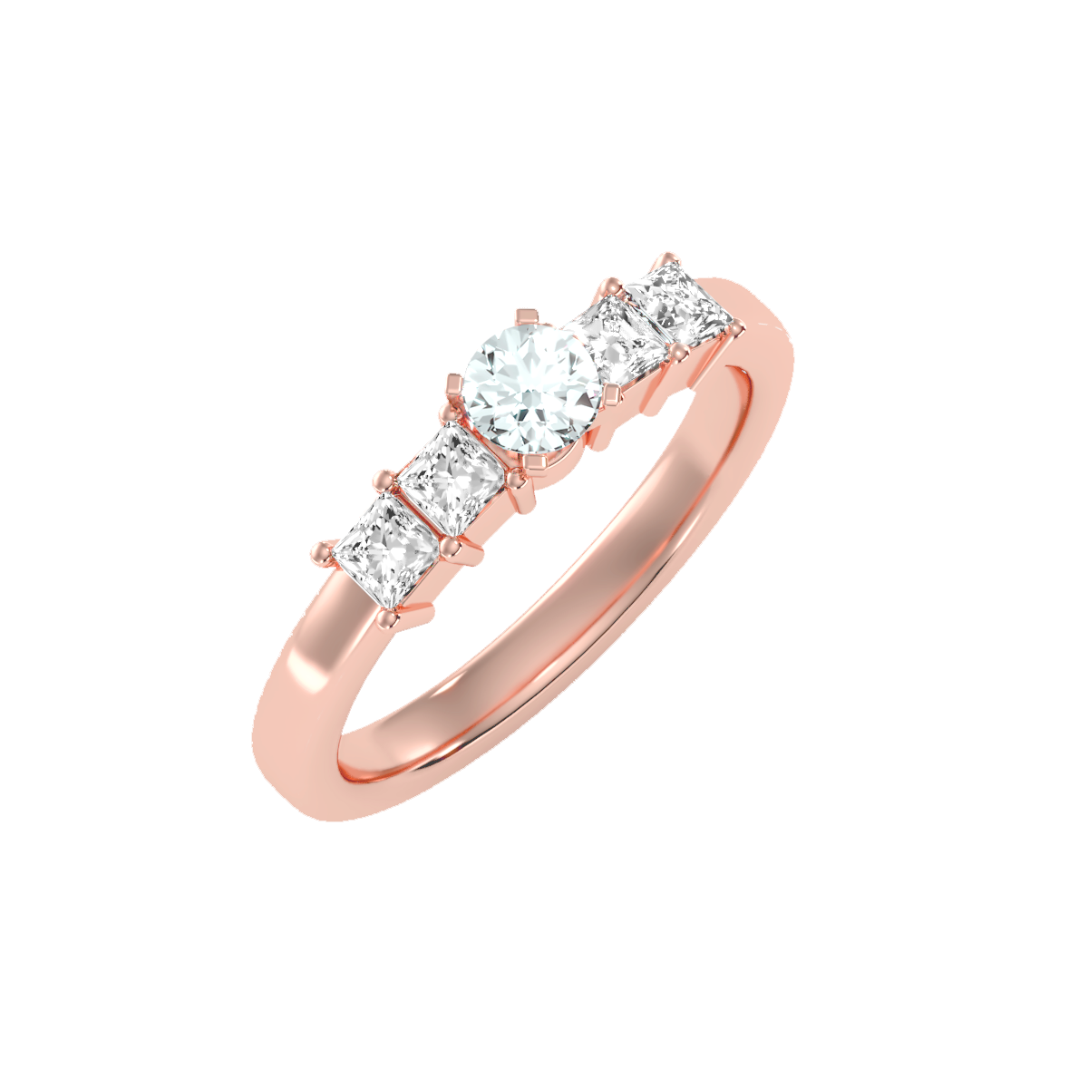 Solitaire ring with accent stones .83 ct