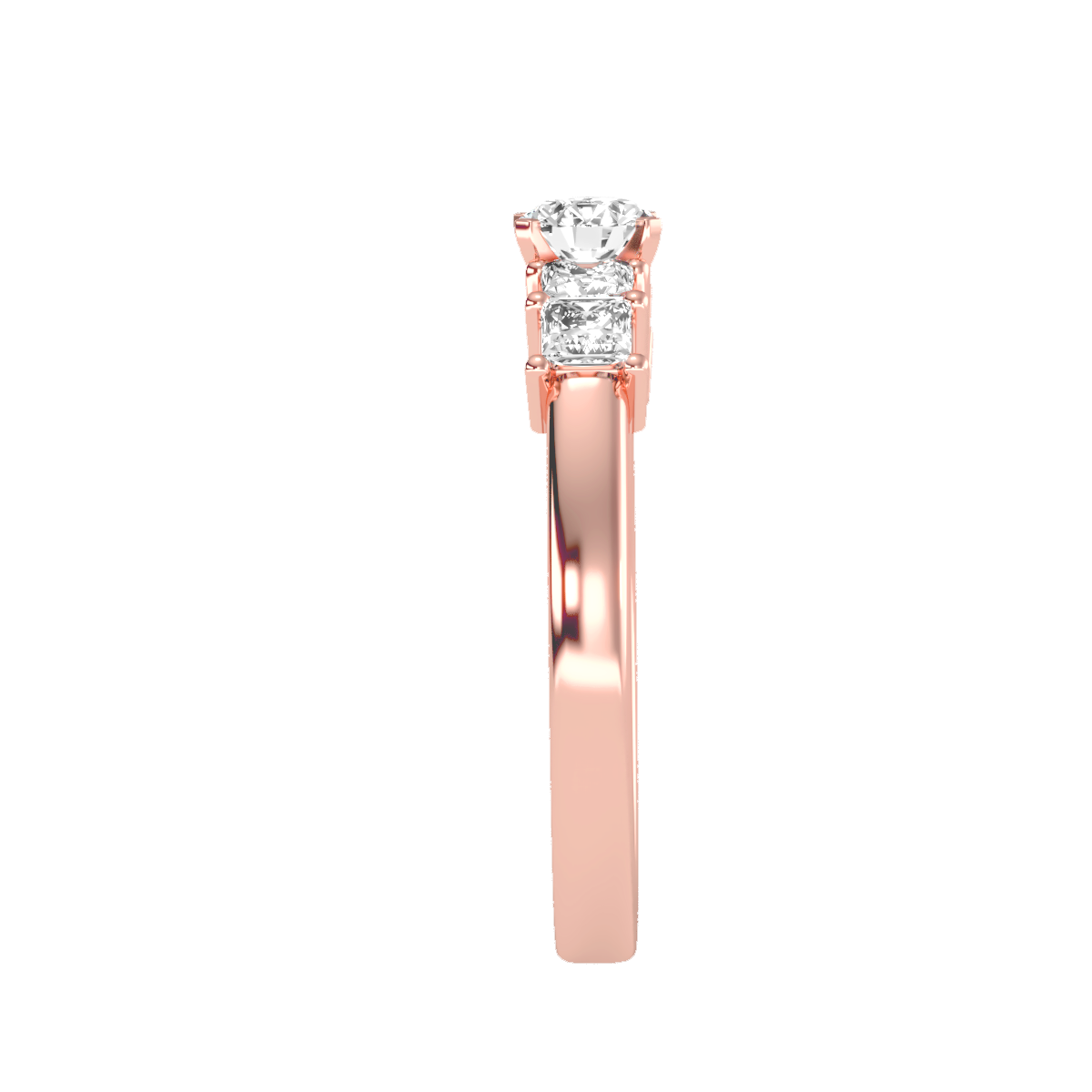 Solitaire ring with accent stones .83 ct