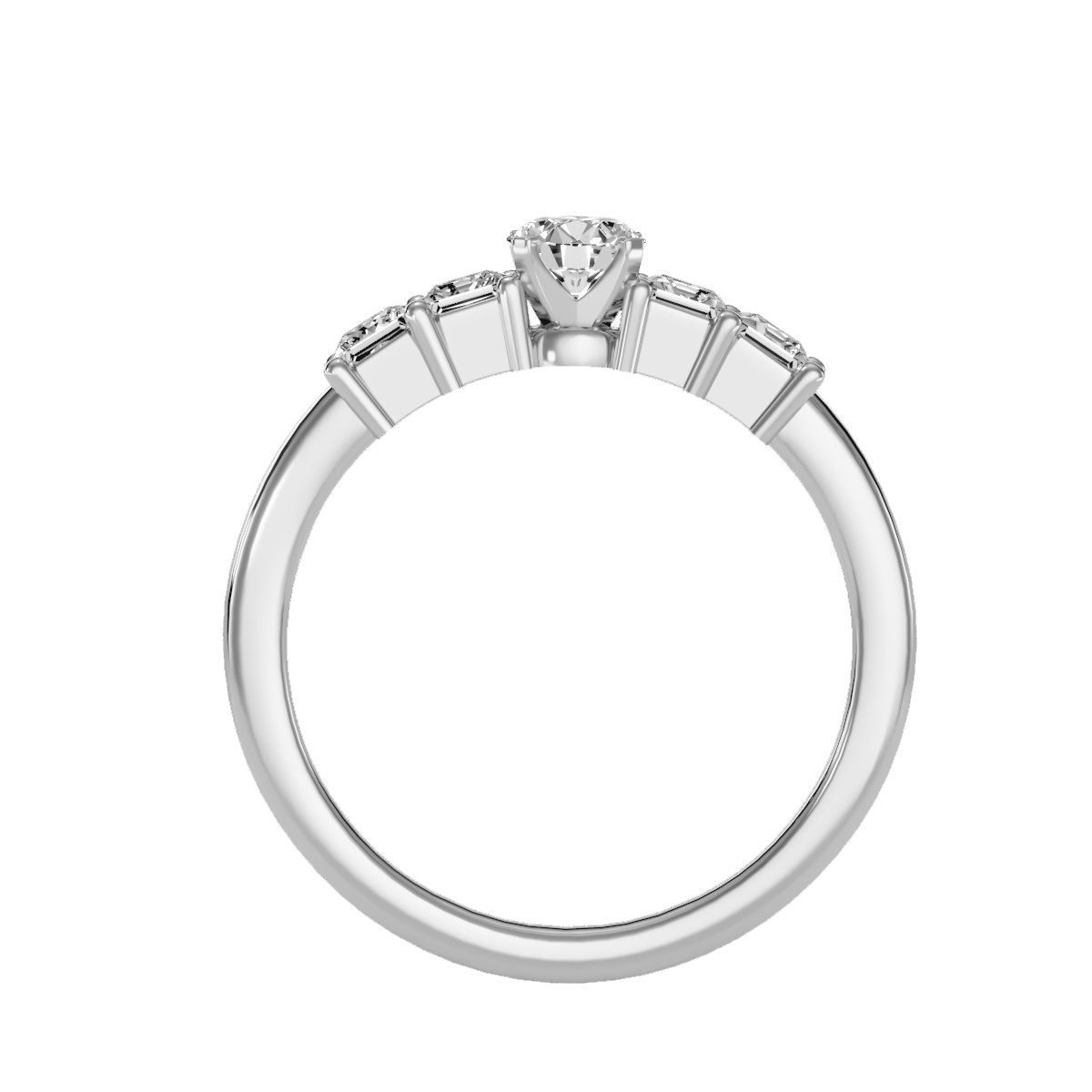 Solitaire ring with accent stones .83 ct