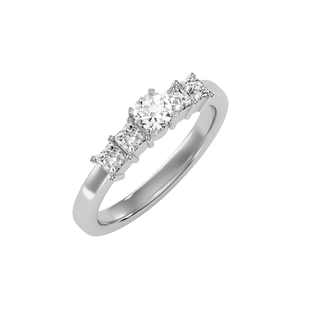 Solitaire ring with accent stones .83 ct
