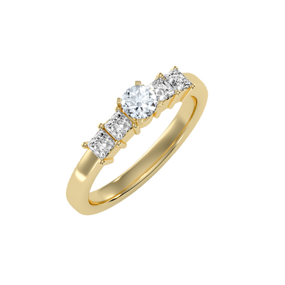 Solitaire ring with accent stones .83 ct