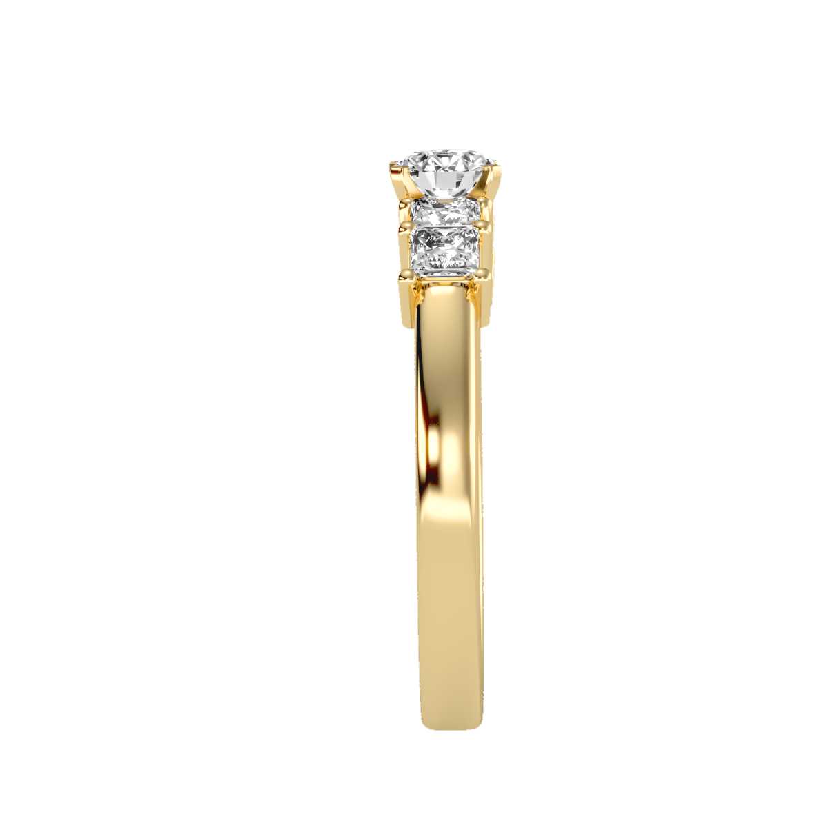 Solitaire ring with accent stones .83 ct