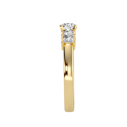 Solitaire ring with accent stones .83 ct