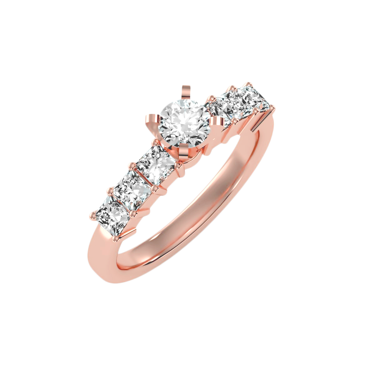 Solitaire ring with accent stones 1.43 ct