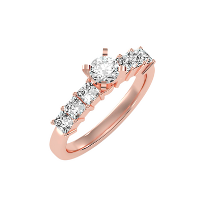Solitaire ring with accent stones 1.43 ct