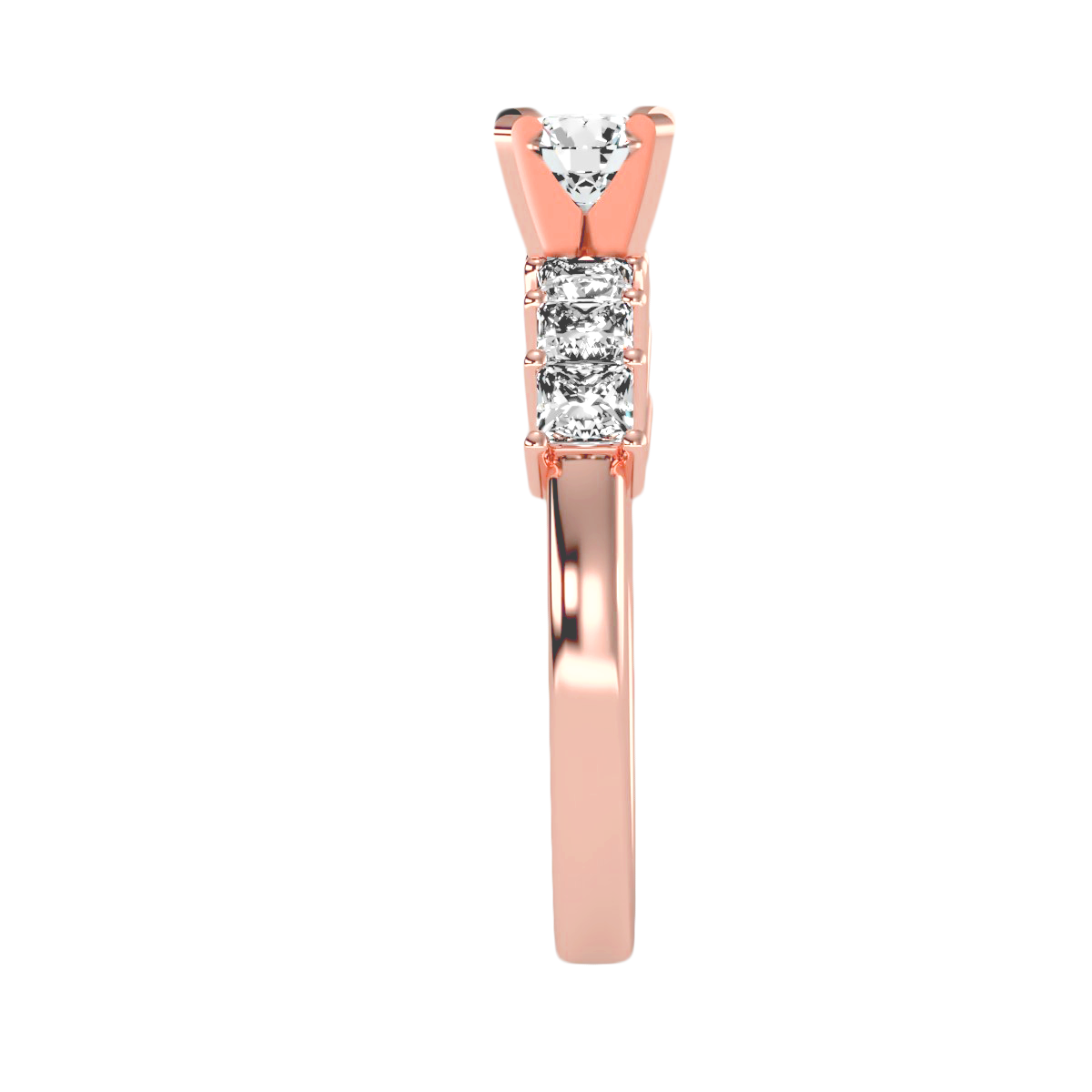 Solitaire ring with accent stones 1.43 ct