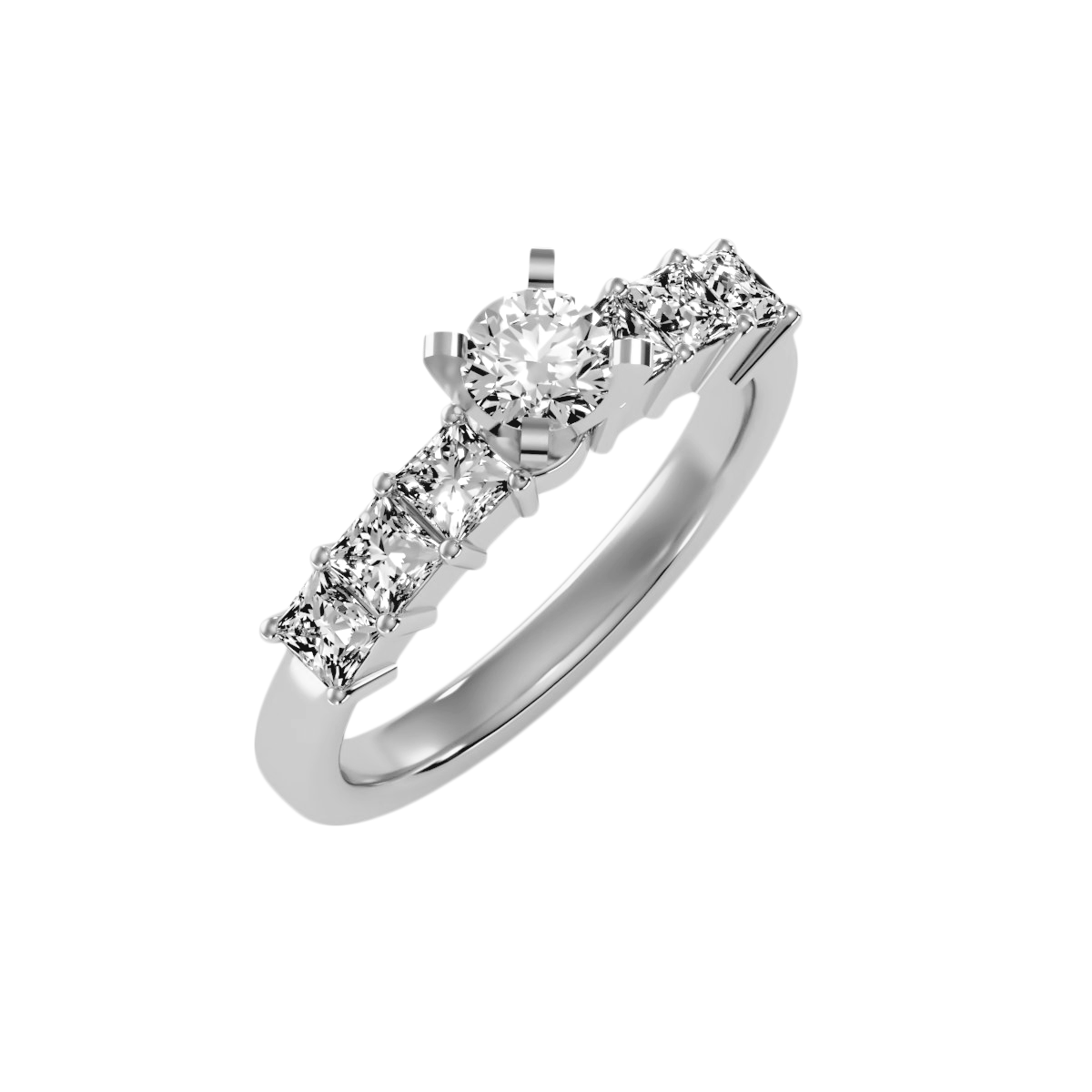 Solitaire ring with accent stones 1.43 ct