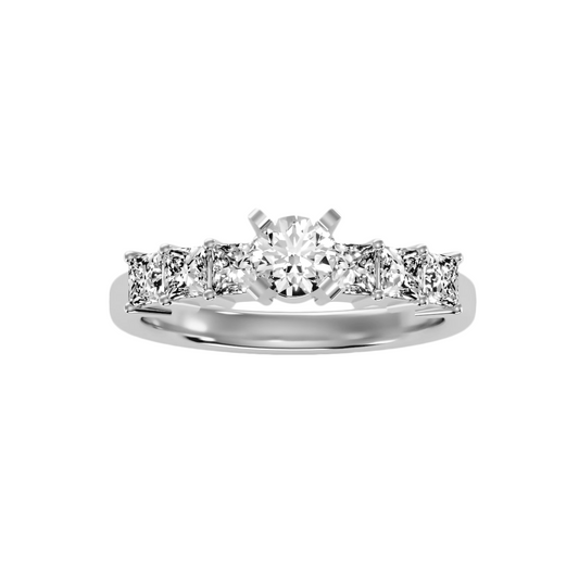 Solitaire ring with accent stones 1.43 ct