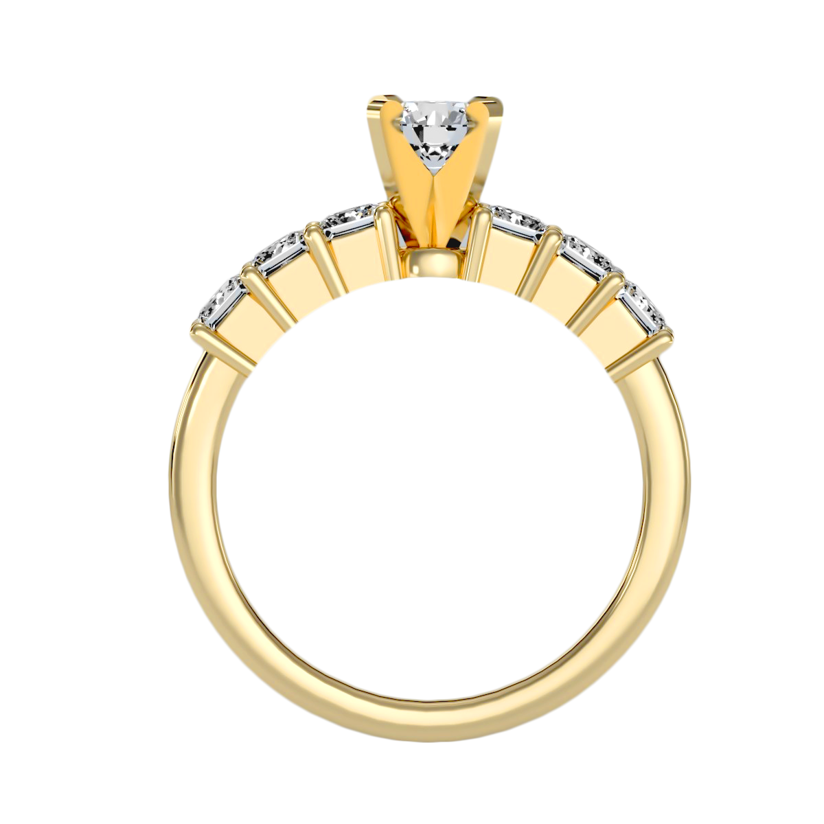 Solitaire ring with accent stones 1.43 ct