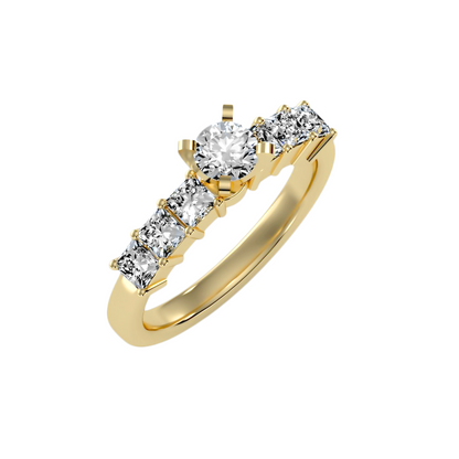 Solitaire ring with accent stones 1.43 ct