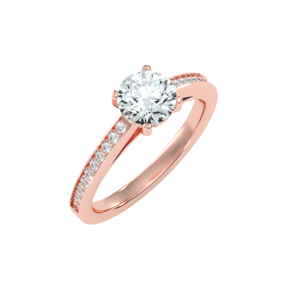 Solitaire ring with accent stones 1.40 ct