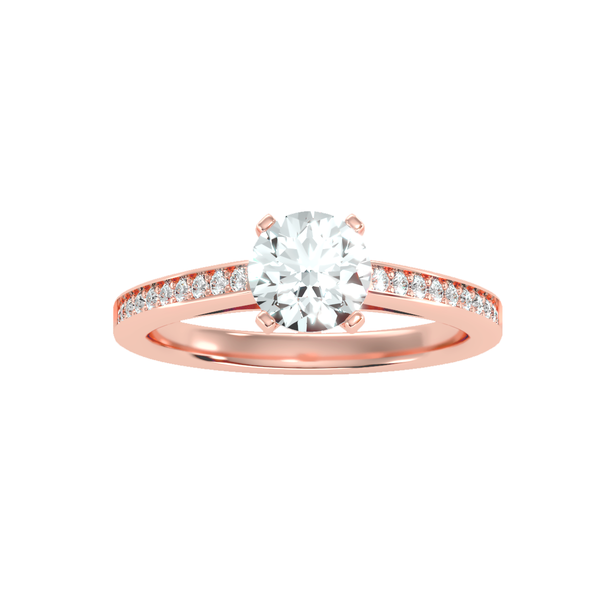 Solitaire ring with accent stones 1.40 ct