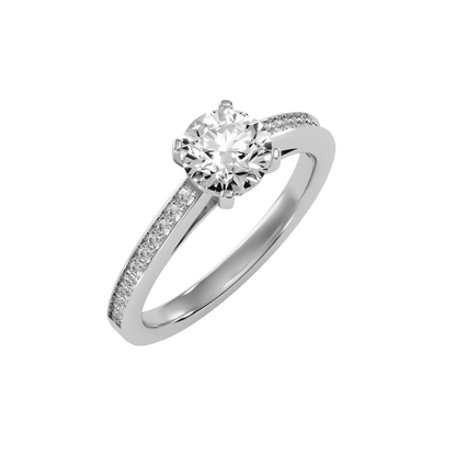 Solitaire ring with accent stones 1.40 ct