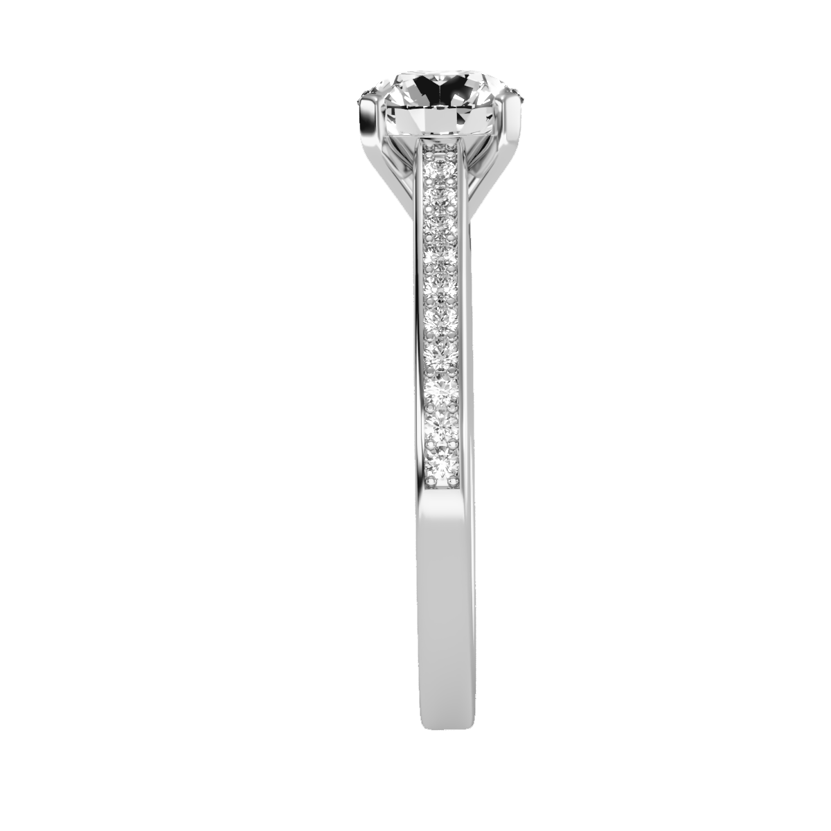 Solitaire ring with accent stones 1.40 ct