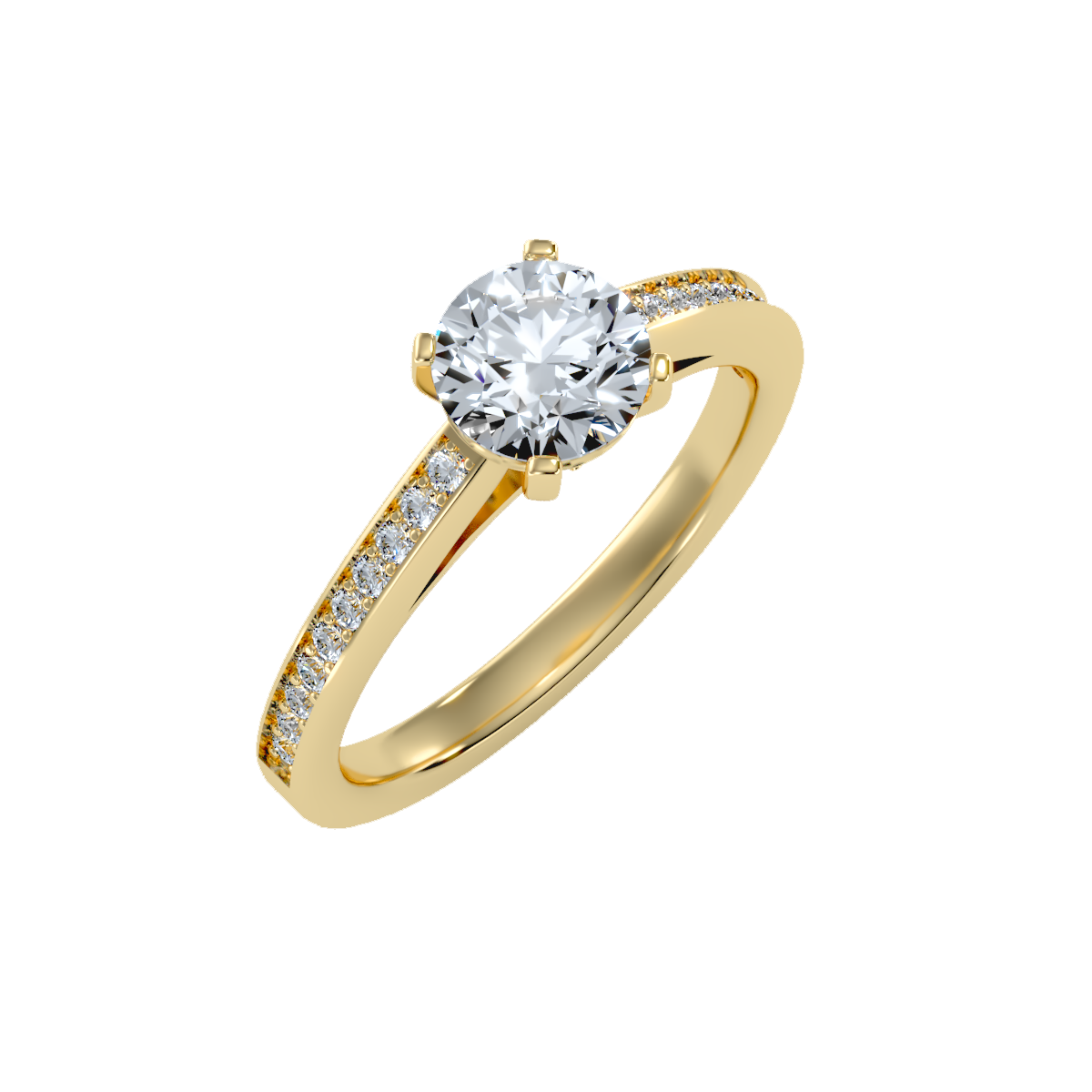 Solitaire ring with accent stones 1.40 ct