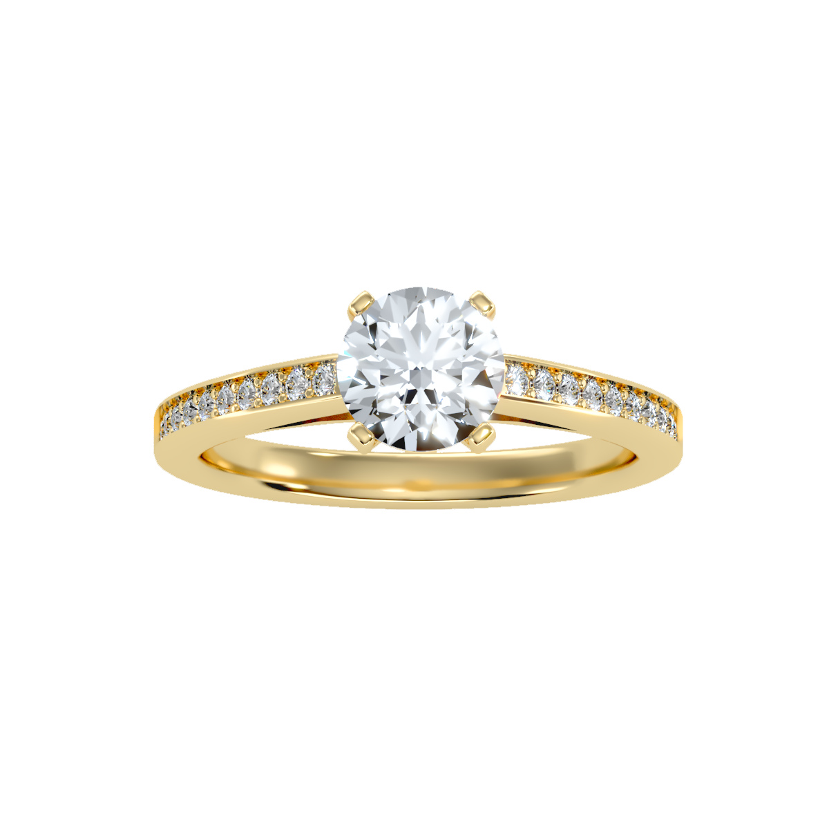 Solitaire ring with accent stones 1.40 ct