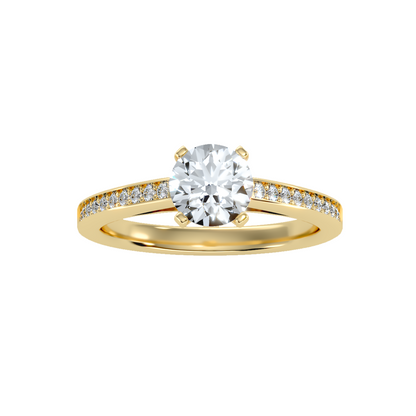 Solitaire ring with accent stones 1.40 ct