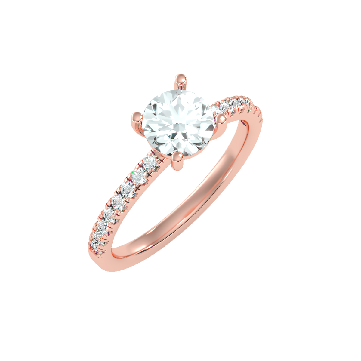 Solitaire ring with accent stones 1.42 ct