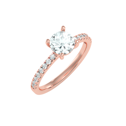 Solitaire ring with accent stones 1.42 ct