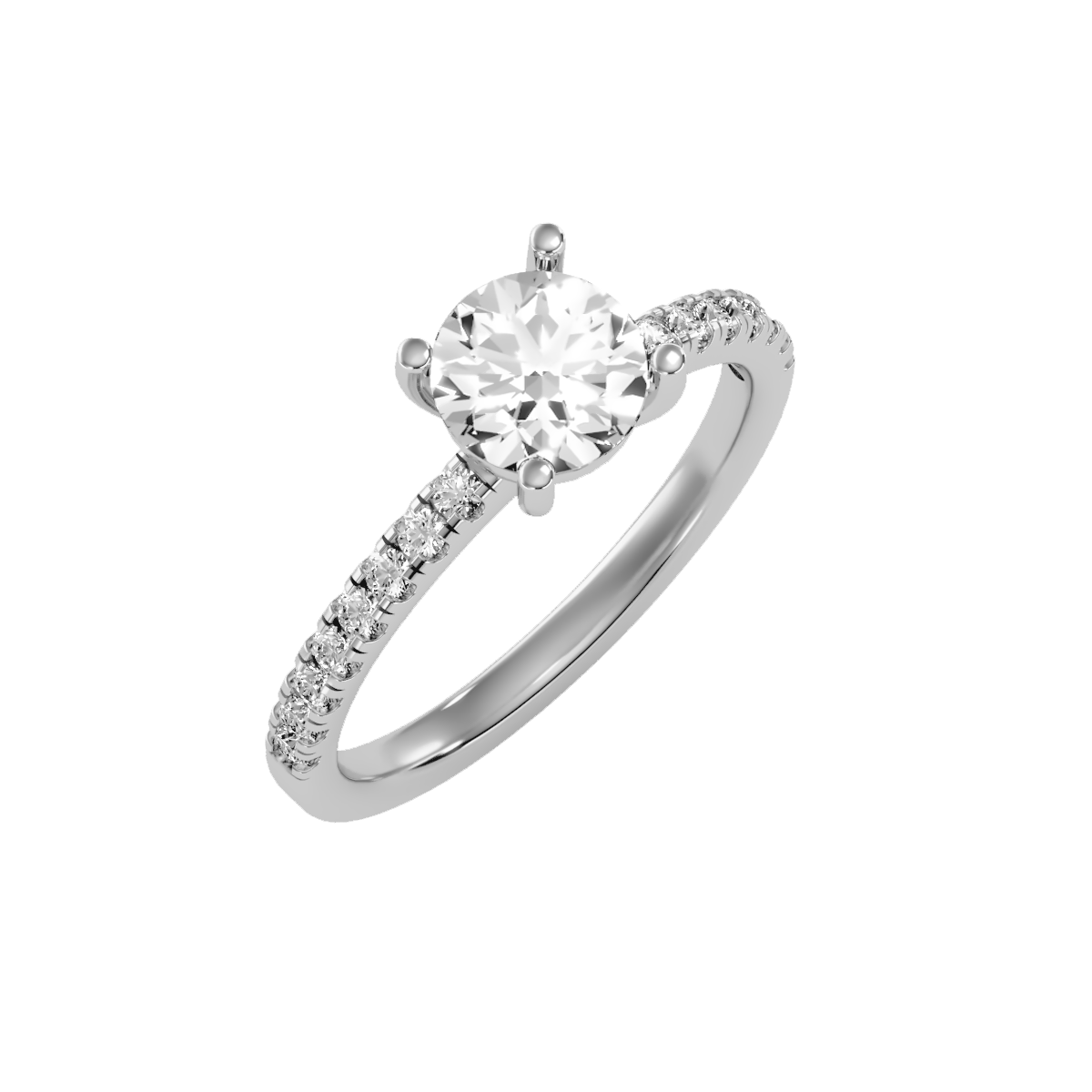Solitaire ring with accent stones 1.42 ct