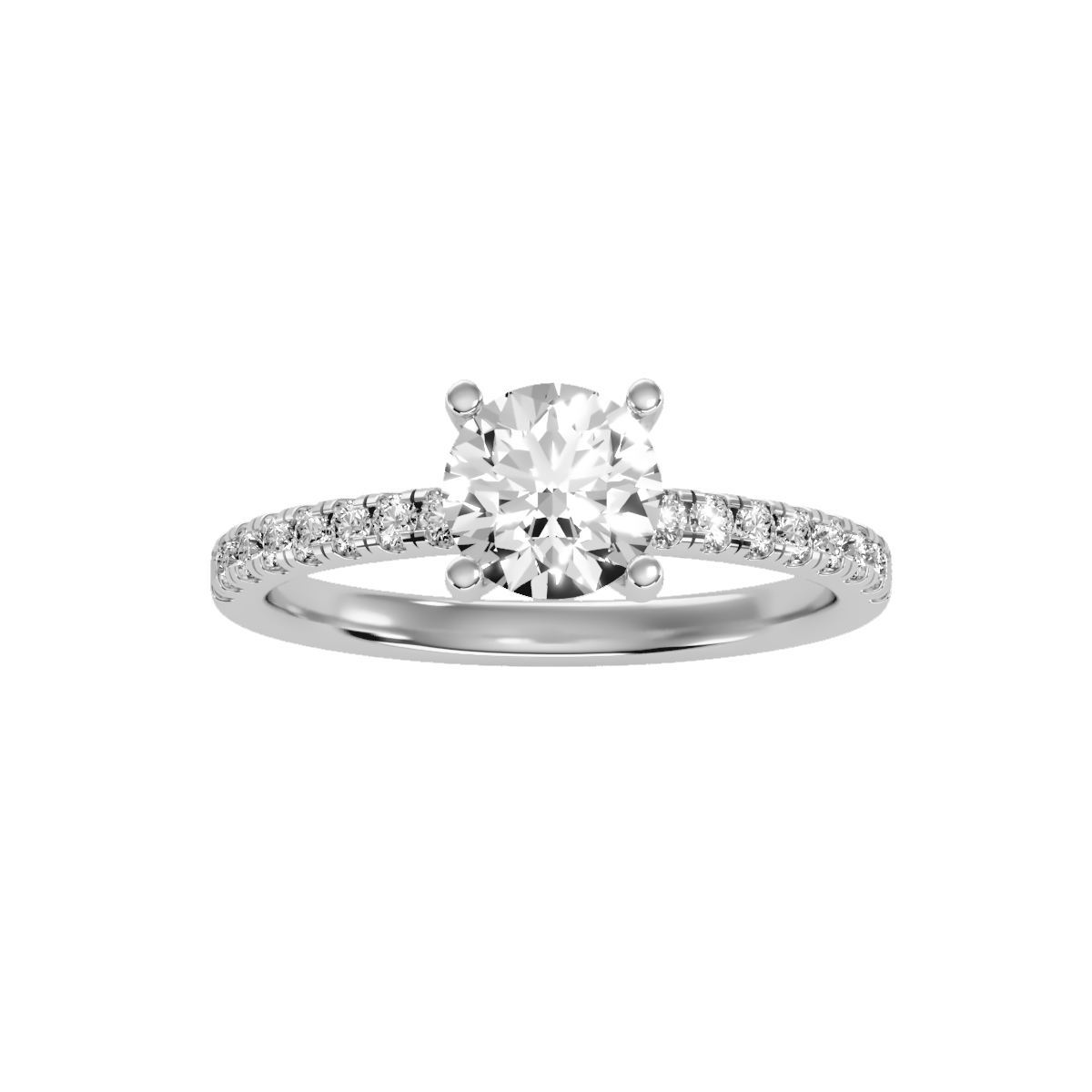 Solitaire ring with accent stones 1.42 ct