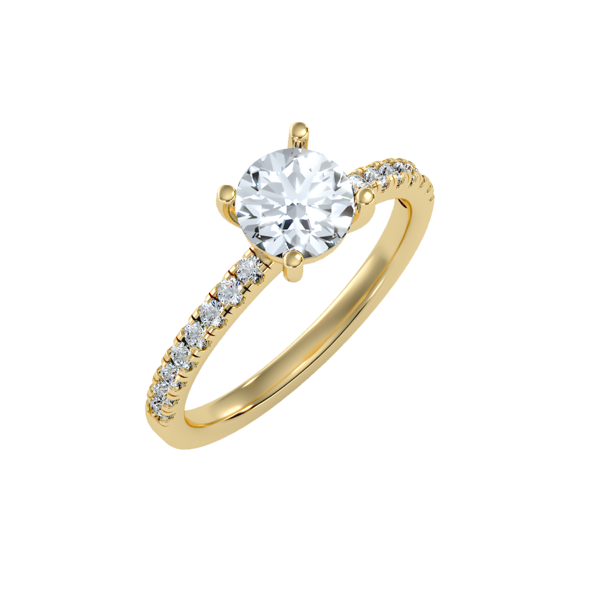 Solitaire ring with accent stones 1.42 ct