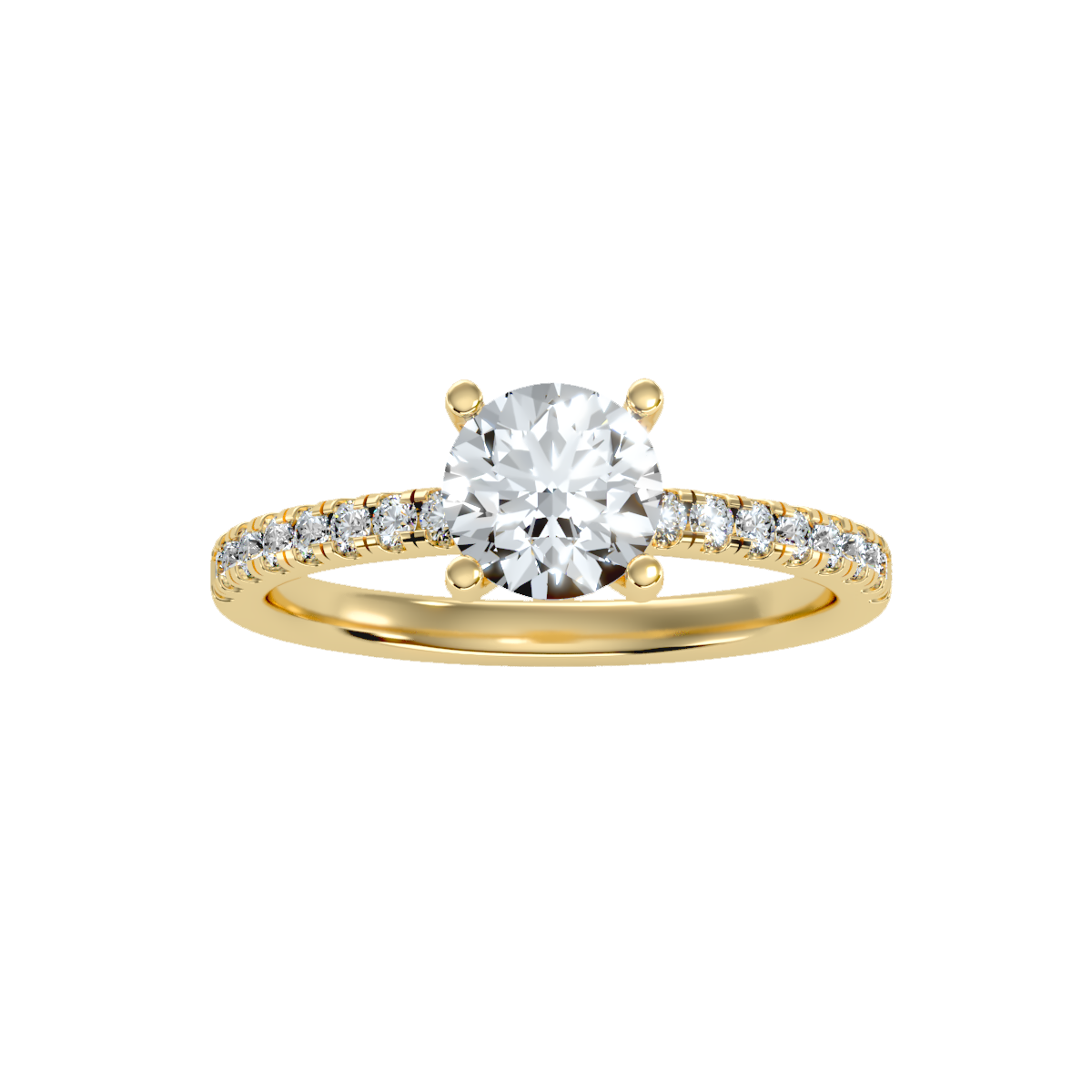 Solitaire ring with accent stones 1.42 ct