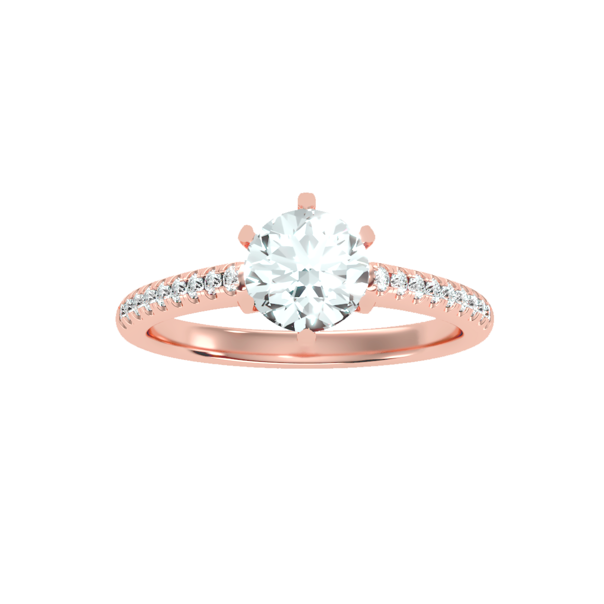 Solitaire ring with accent stones 1.47 ct