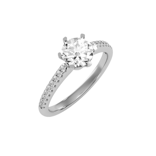 Solitaire ring with accent stones 1.47 ct
