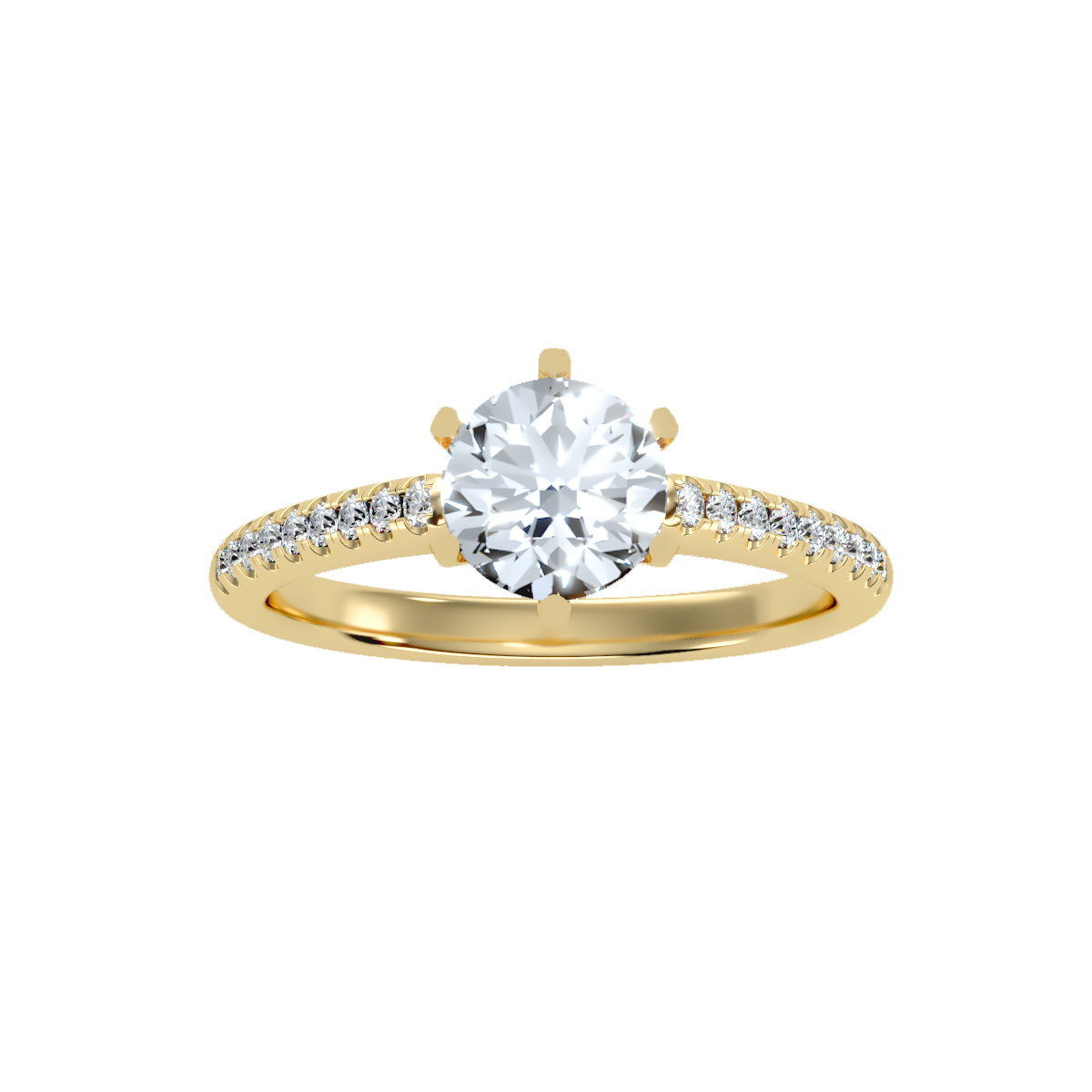 Solitaire ring with accent stones 1.47 ct