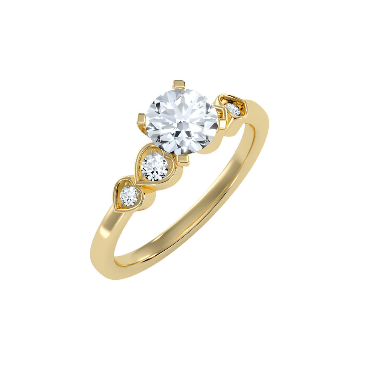 Solitaire ring with accent stones 1.21 ct