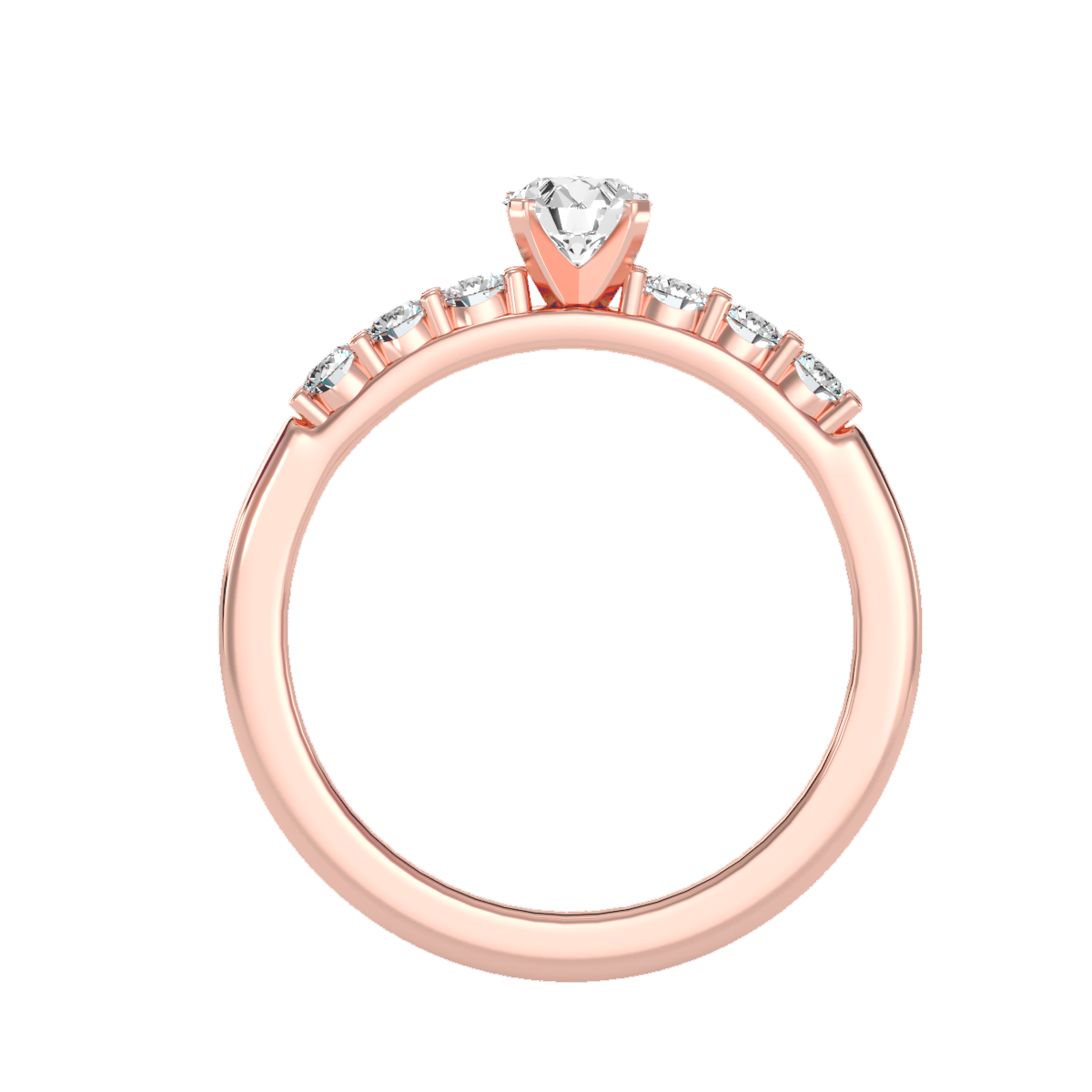 Solitaire ring with accent stones .74 ct