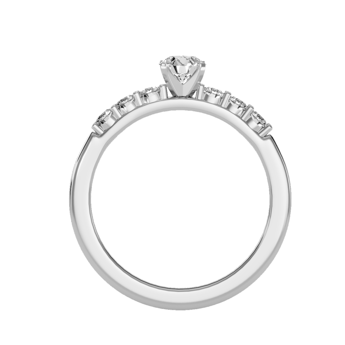 Solitaire ring with accent stones .74 ct