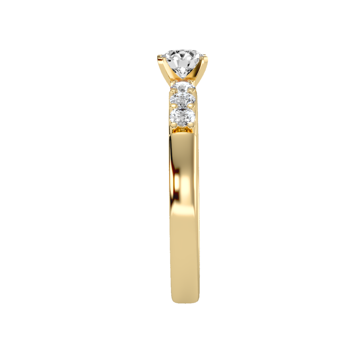 Solitaire ring with accent stones .74 ct