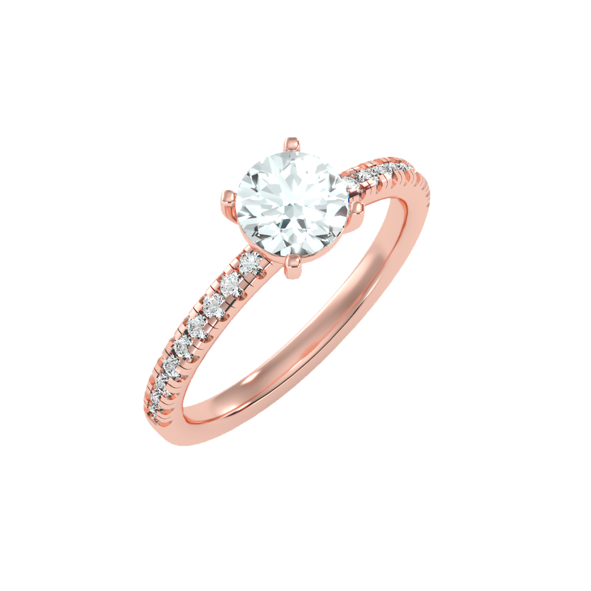Solitaire ring with accent stones 1.26 ct