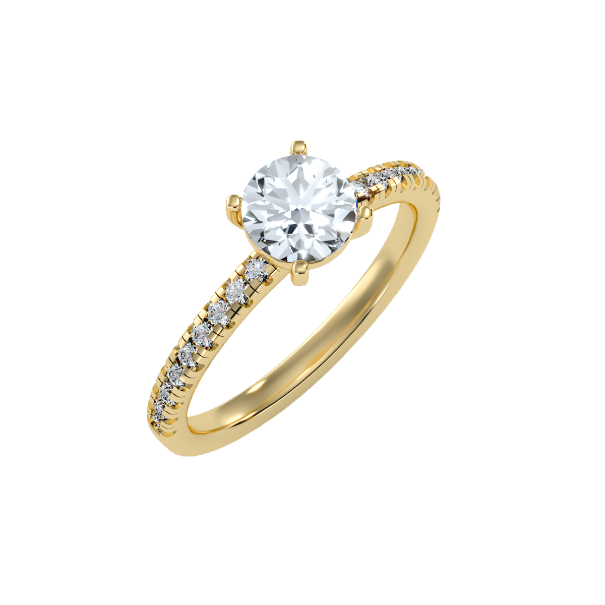 Solitaire ring with accent stones 1.26 ct