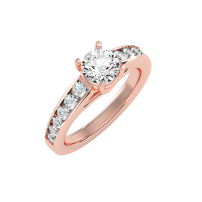 Solitaire ring with accent stones 1.57 ct