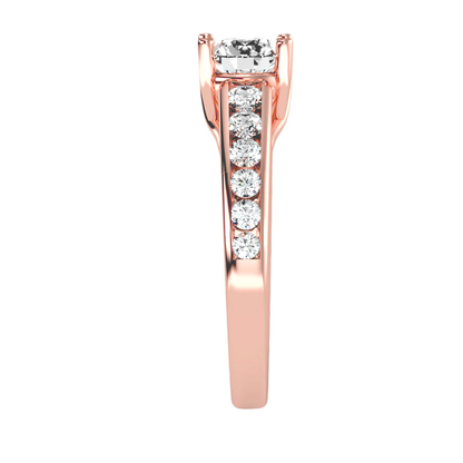 Solitaire ring with accent stones 1.57 ct