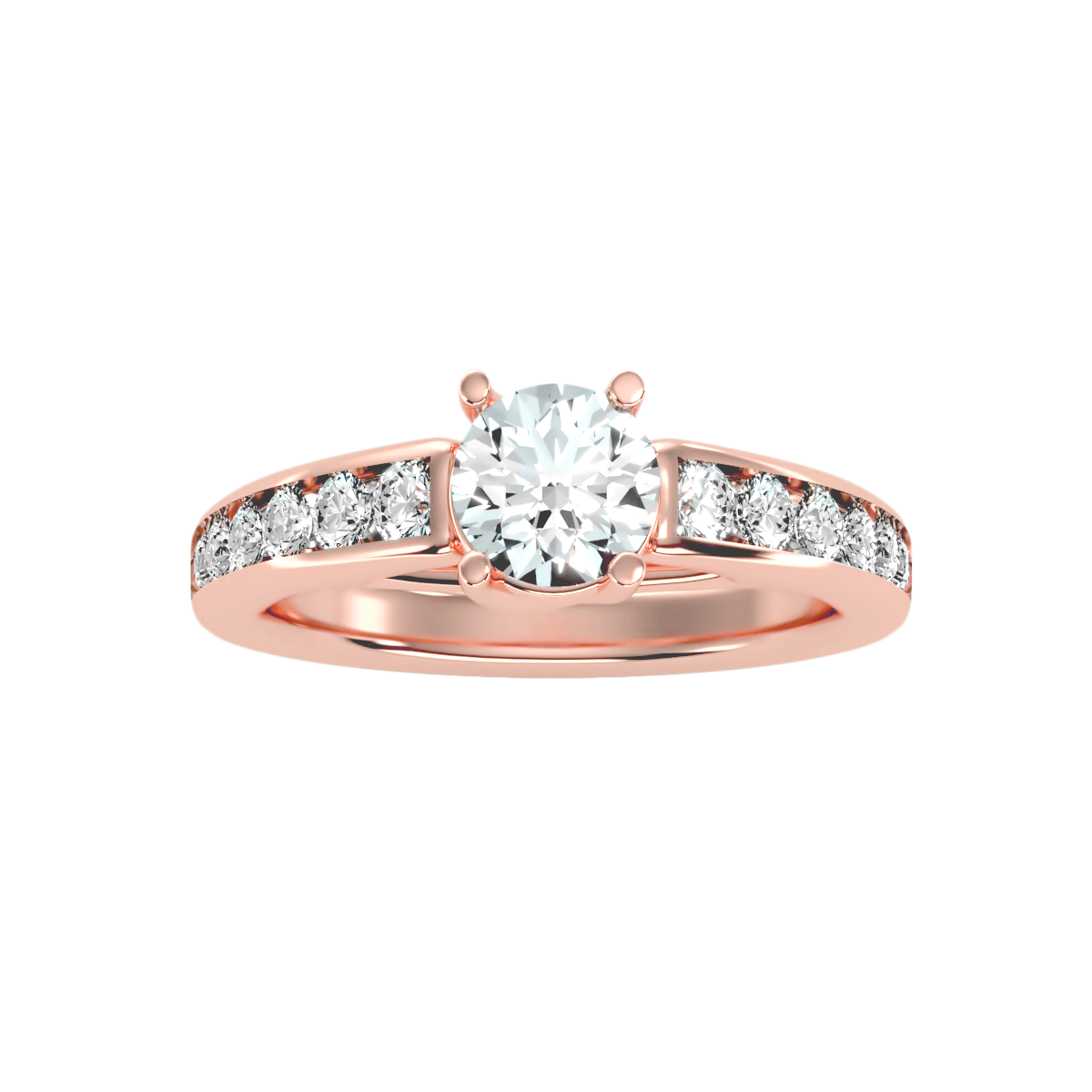 Solitaire ring with accent stones 1.57 ct