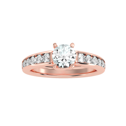 Solitaire ring with accent stones 1.57 ct