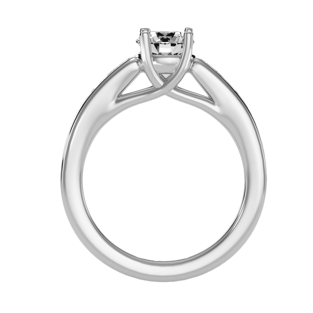 Solitaire ring with accent stones 1.57 ct