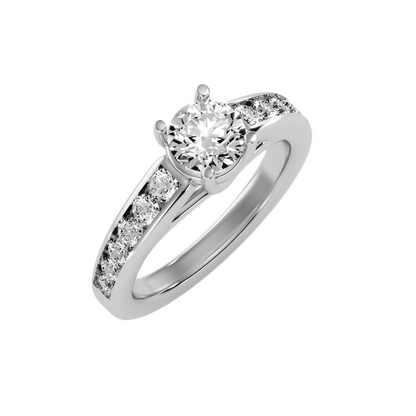 Solitaire ring with accent stones 1.57 ct