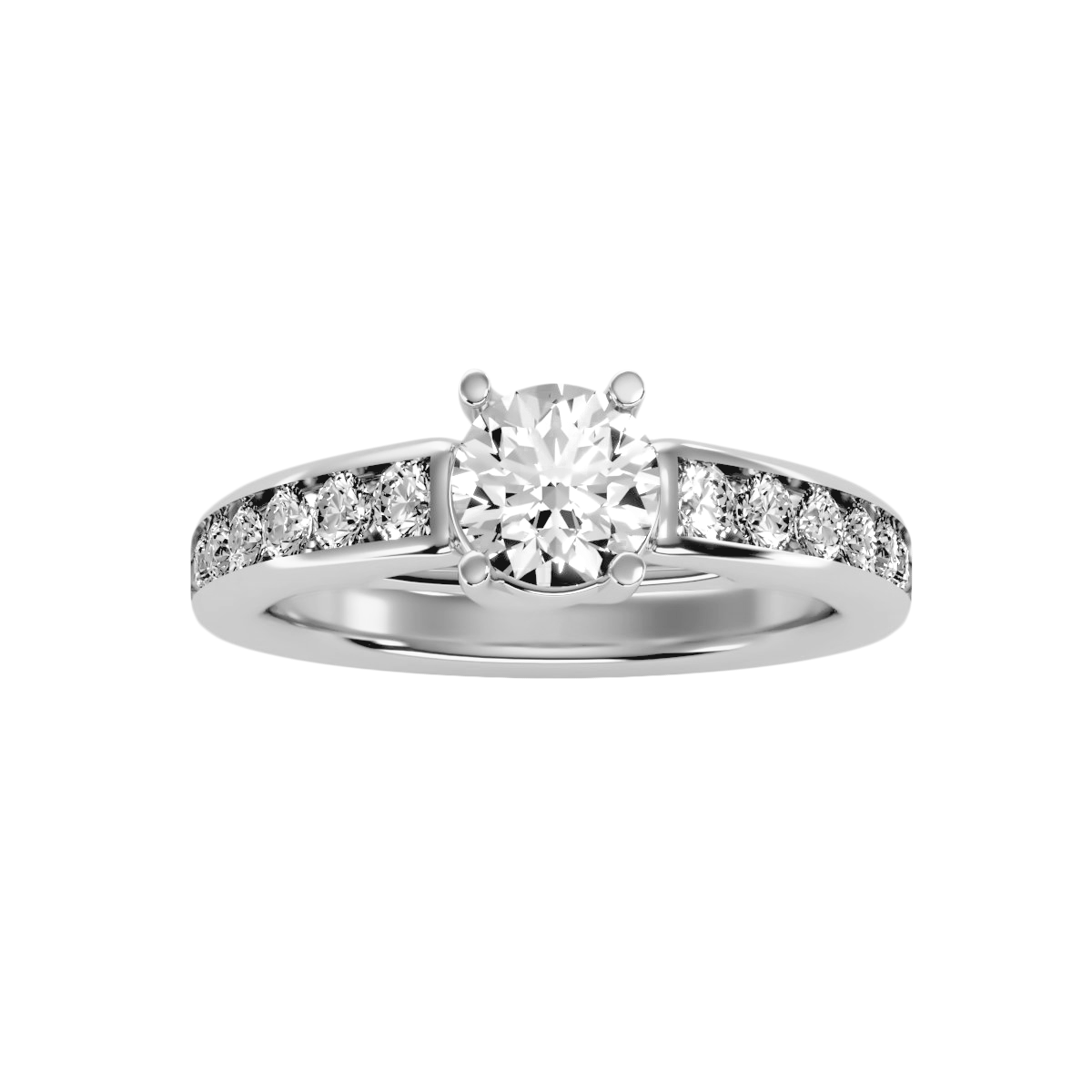 Solitaire ring with accent stones 1.57 ct