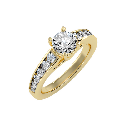 Solitaire ring with accent stones 1.57 ct